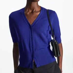 NWOT COS Women's Short Sleeve Wool Cardigan